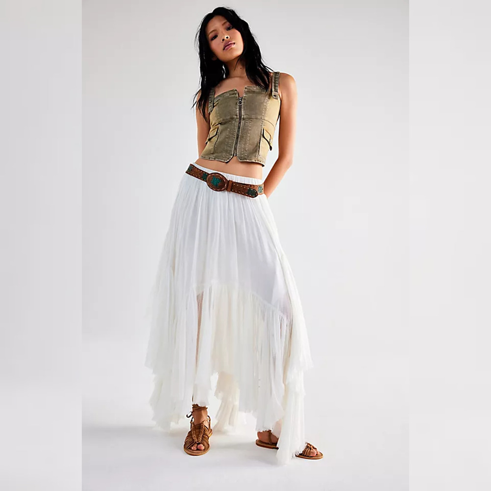 FP One - Free People Clover Skirt - White - Size Medium - Picture 2 of 11